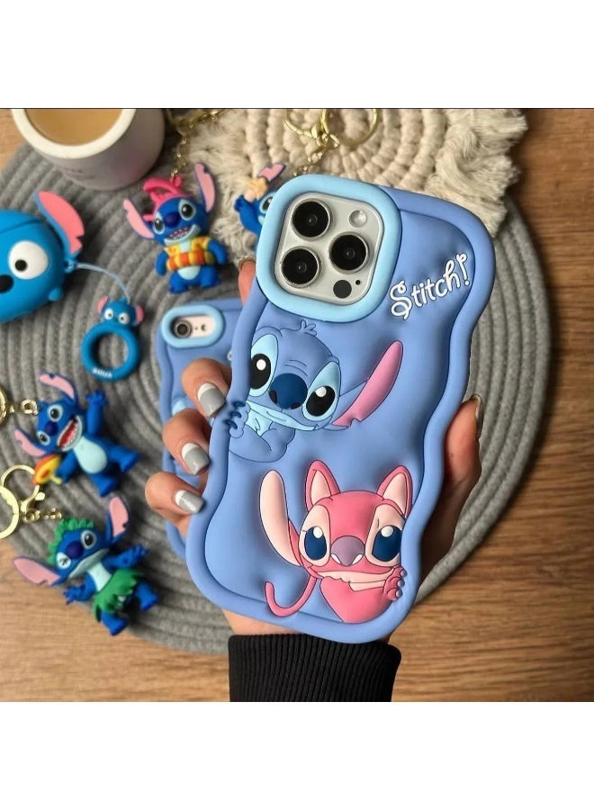 ستيتش حافظة سيليكون  من  3D Character Bracke مع غطاء لحماية شاملة لهاتف iPhone 13 Pro، مقاومة للانزلاق - Image 4